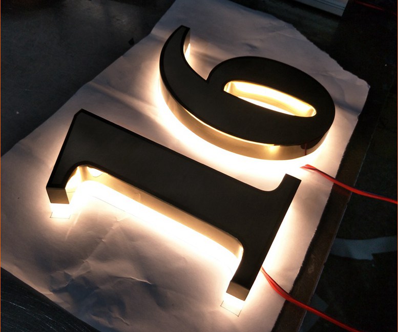 Embossing Outdoor Logo Signage Stainless Steel Acrylic 3D Backlit Light Sign Led Letters 280